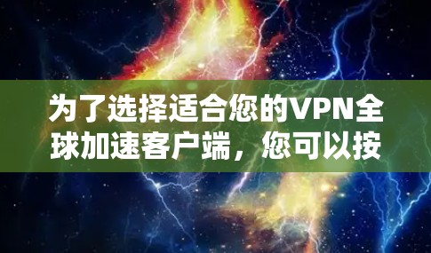 为了选择适合您的VPN全球加速客户端，您可以按照以下步骤进行