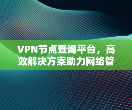 VPN节点查询平台，高效解决方案助力网络管理
