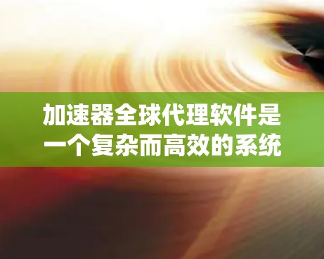 加速器全球代理软件是一个复杂而高效的系统，旨在通过分布式管理和调度，加速器资源能够被集中控制和优化使用。以下是对该软件的详细分析和总结