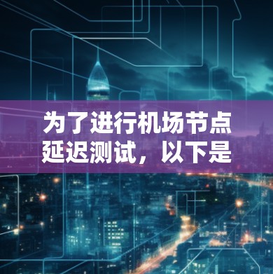 为了进行机场节点延迟测试，以下是根据需求和考虑因素推荐的工具