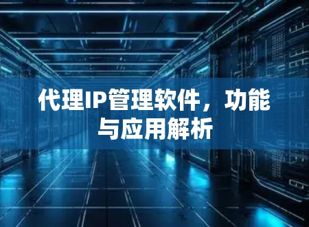 代理IP管理软件,功能与应用解析 代理IP管理软件,功能与应用解析